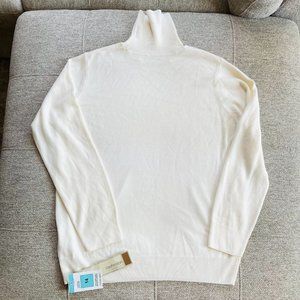 NWT Marks & Spencer Cream Acrylic Turtleneck Sweater/US SIZE 10